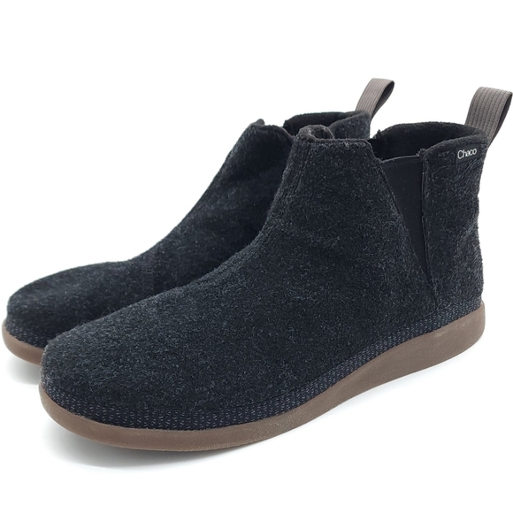 Chaco JCH107491 Mens Revel Chelsea Cozy Vegan Comfy Non-Slip Black Boots Size 11 main image 4